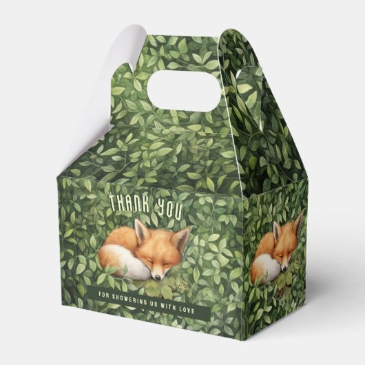 ベビーキツネ折り畳み可能お気に入りギフトボックス赤ちゃんシャワー フェイバーボックス (正面サイド)