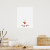 ベビーキツネ指紋ゲストブック ポスター (キッチン)