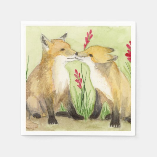 ベビーキツネ スタンダードカクテルナプキン (正面)