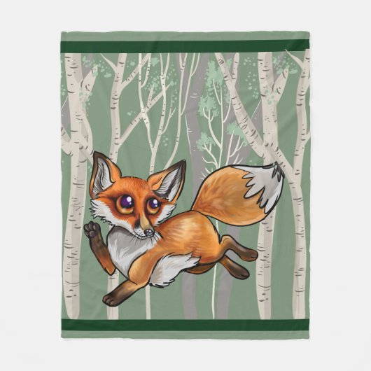 ベビーキツネ フリースブランケット (正面)