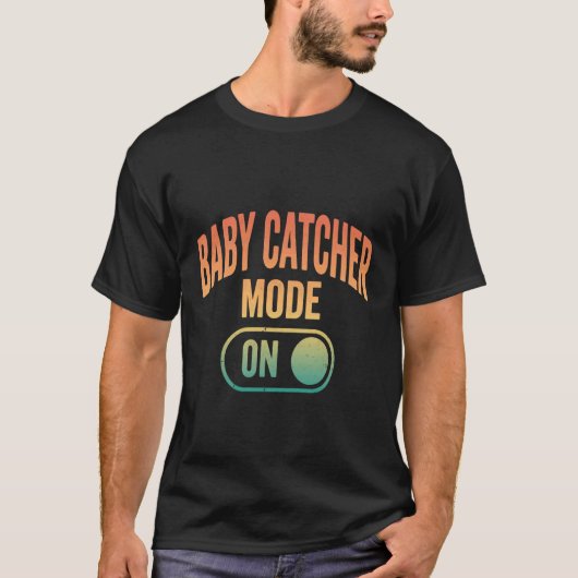 ベビーキャッチャー 笑える 助産婦 Tシャツ (正面)