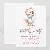 ベビーキャットインパジャマスバースデーパーティー 招待状 (正面/裏面)