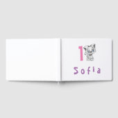 ベビーキャットプレイド最初の誕生日のパーソナライズ ゲストブック (全面)