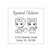 ベビーキャットベアーデイケアアドレス4 ラバースタンプ (インプリント)