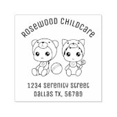 ベビーキャットベア託児所住所3 セルフインキングスタンプ (デザイン)