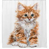 ベビーキャットベビーシャワーカーテンギフト – カスタマイズ可能 シャワーカーテン (正面)