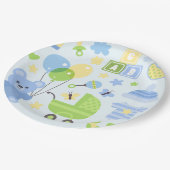 ベビーキャリア – 男の子ベビーシャワー ペーパープレート (アングル)