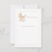 ベビーキャリッジの水の色ベビーシャワーありがとう サンキューカード (裏面)