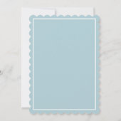 ベビーキャリッジクレストモノグラム | ブルーベビーシャワー 招待状 (裏面)