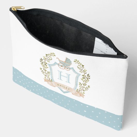 ベビーキャリッジクレストモノグラム | ブルーベビー アクセサリーポーチ (見開き)