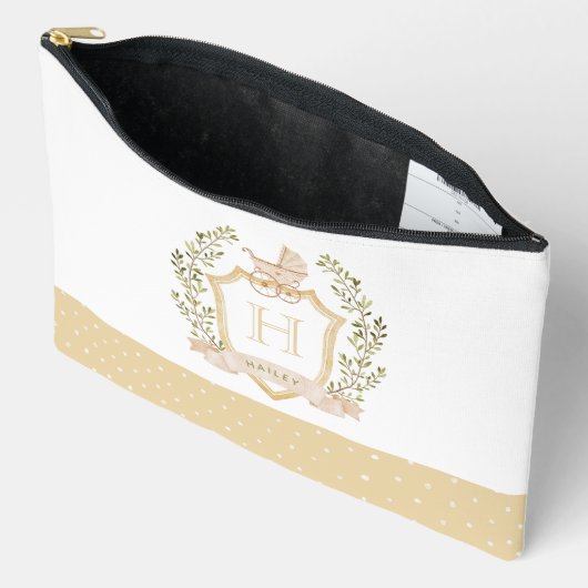 ベビーキャリッジクレストモノグラム |中立ベビー アクセサリーポーチ (見開き)