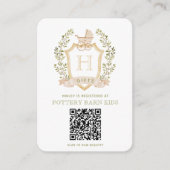 ベビーキャリッジクレスト |赤ちゃんシャワーのギフトレジストリ エンクロージャーカード (正面)