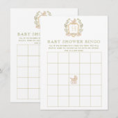 ベビーキャリッジクレスト |赤ちゃんシャワービンゴゲーム エンクロージャーカード (正面/裏面)