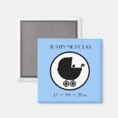 ベビーキャリッジシルエット誕生発表磁石 マグネット (正面/裏面)
