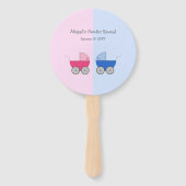 ベビーキャリッジジェンダー明らかに赤ちゃんシャワー手ファン ハンドファン (正面)