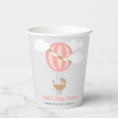 ベビーキャリッジバルーンガールベビーシャワー 紙コップ (裏面)