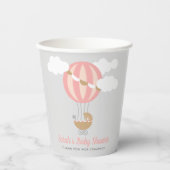 ベビーキャリッジバルーンガールベビーシャワー 紙コップ (正面)