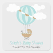ベビーキャリッジバルーンボーイベビーシャワー スクエアシール (正面)