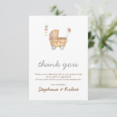 ベビーキャリッジベビーシャワーありがとう サンキューカード (スタンド正面)