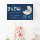 ベビーキャリッジボーイ赤ちゃんシャワー 横断幕 (インサイチュ)