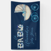 ベビーキャリッジボーイ赤ちゃんシャワー 横断幕 (縦)