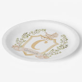 ベビーキャリッジモノグラム「C」 |ニュートラル ペーパープレート (アングル)