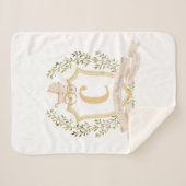 ベビーキャリッジモノグラム「C」子供部屋ベビーブランケット シェルパブランケット (正面(横))