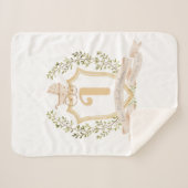 ベビーキャリッジモノグラム「I」子供部屋ベビーブランケット シェルパブランケット (正面(横))