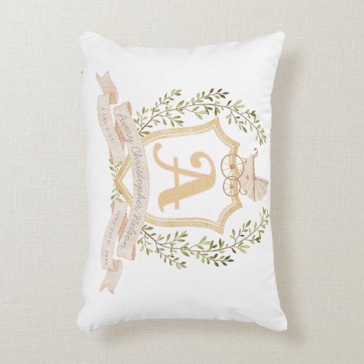ベビーキャリッジモノグラムA子供部屋装飾用クッション アクセントクッション (正面(垂直))