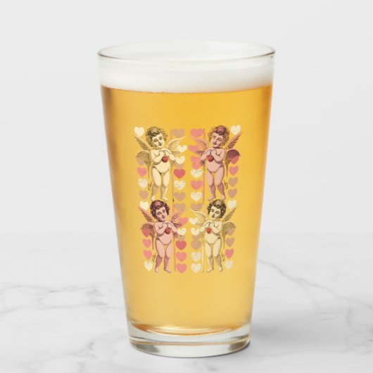 ベビーキューピッドコケットバウレトロバレンティンデー タンブラーグラス (ドリンク正面)