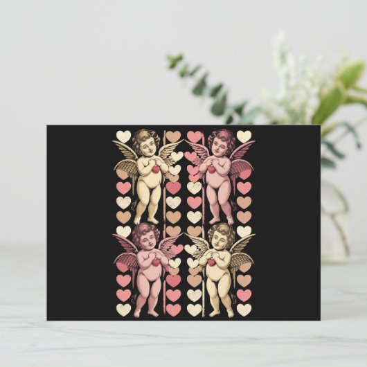 ベビーキューピッドコケットバウレトロバレンティンデー 招待状 (スタンド正面)