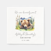 ベビーキューブアドベンチャーを待つbearly wait bear cub adventureその赤 スタンダードカクテルナプキン (正面)