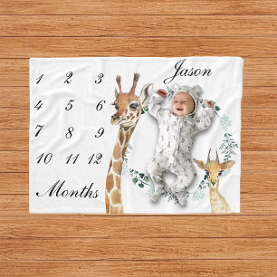 ベビーキラフェディア乳児マイルストーンウォーターカラー フリースブランケット