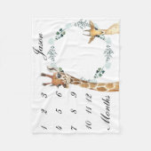 ベビーキラフェディア乳児マイルストーンウォーターカラー フリースブランケット (正面)