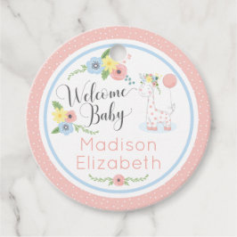 ベビーキリンフローラふくらはぎウェルカムベビーシャワーパーティー フェイバータグ