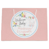 ベビーキリンフローラカーフウェルカムベビーカスタム ラージペーパーバッグ (正面)