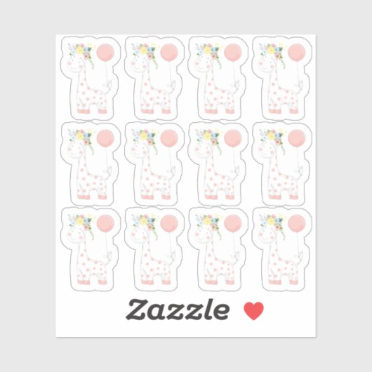 ベビーキリンフローラクラウン子供部屋スクラップブック シール (シート)