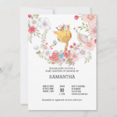 ベビーキリンフローラリースカワイトバタフライピンク 招待状 (正面)