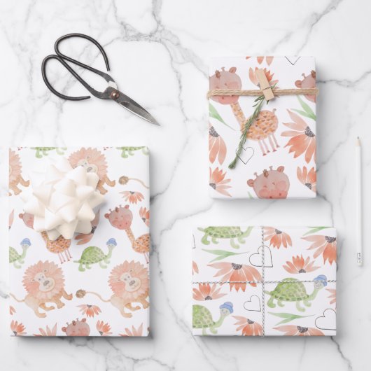 ベビーキリン水の色トロピカルジャングル ラッピングペーパーシート (正面)