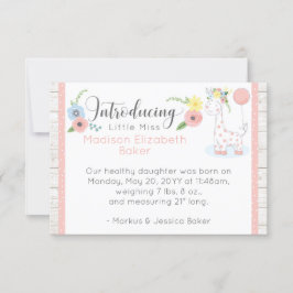 ベビーキリン素朴フローラベビー誕生発表 案内状