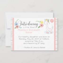 ベビーキリン素朴フローラベビー誕生発表 案内状