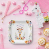 ベビーキリン花ガールズバースデーパーティー ペーパープレート (パーティー)