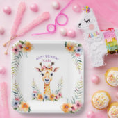 ベビーキリン花ガールズバースデーパーティー ペーパープレート (パーティー)