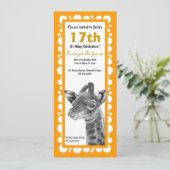 ベビーキリン誕生日レトロサークル招待状 招待状 (スタンド正面)