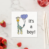 ベビーキリン – 男の子 – ベビーシャワーナプキンス スタンダードカクテルナプキン (インサイチュ)