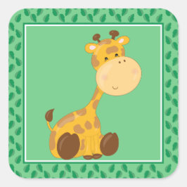ベビーキリン | Safari動物のパーティー スクエアシール
