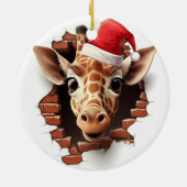ベビーキリンinサンタハット – 3D セラミックオーナメント (裏面)