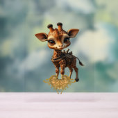 ベビーキリンinスチームパンク漫画スタイルクラシックT- アクリルサイン (ニュートラル)