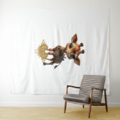 ベビーキリンinスチームパンク漫画スタイルクラシックT- タペストリー (インサイチュ(横))