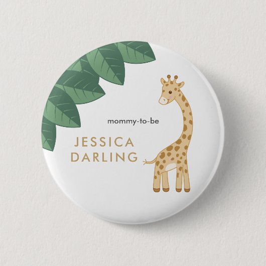 ベビーキリンMommy赤ちゃんシャワー用ボタン 缶バッジ (正面)